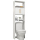 Armoire WC 2 Portes Blanches 182 cm 4 Niches