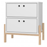 Table De Chevet en Bois Massif pour Enfants Blanche, Table De Chevet Simple  Et Moderne pour Chambre, Armoire De Chevet Blanc Bleu Garçon Fille 2  Tiroirs, Unité De Rangement De Salo 