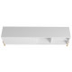 Meuble TV 80 Pouces Blanc 1 Porte Coulissante 4 Niches