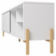 Meuble TV 80 Pouces Blanc 1 Porte Coulissante 4 Niches
