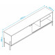 Meuble TV 80 Pouces Blanc 1 Porte Coulissante 4 Niches