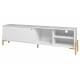Meuble TV 80 Pouces Blanc 1 Porte Coulissante 4 Niches