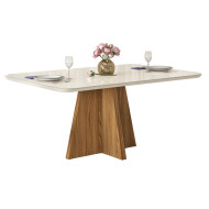Table à Manger 6 Personnes 170 cm Chêne et Blanc