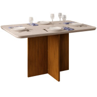 Table à Manger 4 Personnes 120 cm Chêne et Blanc