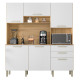 Buffet de Cuisine 6 Portes 2 Tiroirs Chêne et Blanc Largeur 180 cm