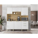 Buffet de Cuisine 6 Portes 2 Tiroirs Chêne et Blanc Largeur 180 cm