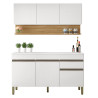 Cuisine Equipée 6 Portes 1 Tiroirs Chêne et Blanc Largeur 120 cm