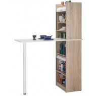 Table de cuisine et 2 Meubles de rangement chene