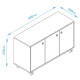 Buffet Meuble de Rangement Blanc 3 Portes sur Roulettes