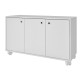 Buffet Meuble de Rangement Blanc 3 Portes sur Roulettes