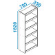 Bibliothèque Bookcase Blanc 5 Niches Largeur 70 cm