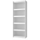 Bibliothèque Bookcase Blanc 5 Niches Largeur 70 cm