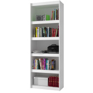 Bibliothèque Bookcase Blanc 5 Niches Largeur 70 cm