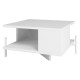 Table Basse Rectangle Pieds Métal Blanche 52 cm