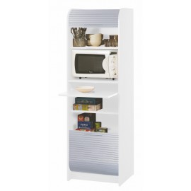 Meuble de Cuisine Micro-onde Blanc Alu 6 Niches L 58,2 H 180,7 P 47cm