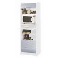 Meuble de Cuisine Colonne Micro-onde Blanc Alu