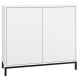 Buffet Blanc 2 Portes 4 Niches Pieds Métal Noirs Square