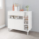 Meuble de Cuisine 2 Portes 1 Tiroir 5 Niches Blanc 90 cm