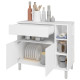 Meuble de Cuisine 2 Portes 1 Tiroir 5 Niches Blanc 90 cm