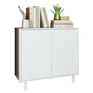 Buffet Armoirette 2 Portes 4 Niches Blanc L 90 cm