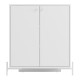 Buffet Blanc 2 Portes 3 Niches Pieds Métal Ronds