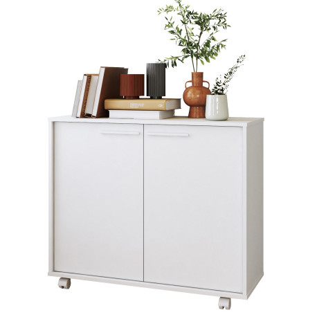 Buffet Armoirette 2 Portes 4 Niches Blanc L 90 cm