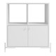 Buffet Armoirette 2 Portes 4 Niches Blanc L 75 cm sur PIeds Métal Ronds