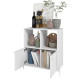 Buffet Armoirette 2 Portes 4 Niches Blanc L 75 cm sur PIeds Métal Ronds