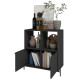 Buffet Armoirette 2 Portes 4 Niches Noir L 75 cm sur PIeds Métal Ronds