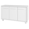 Buffet Blanc 3 Portes 3 Niches sur Roulettes LINE