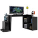 Bureau Gamer d'angle et Armoirette Support UC 5 Niches Noir