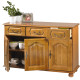 Buffet bas chêne largeur 120 cm 3 portes 3 tiroirs 5658AR