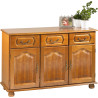 Buffet bas chêne largeur 120 cm 3 portes 3 tiroirs 5658AR