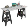 Bureau 2 Tréteaux Noirs Dessus Blanc