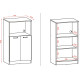 Dimensions Armoire Micro-Onde 2 Portes Chêne et Blanc 3 Niches ORION