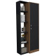 Armoire 2 Portes et Rayonnage Châtaignier Noir