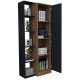 Armoire 2 Portes et Rayonnage Châtaignier Noir