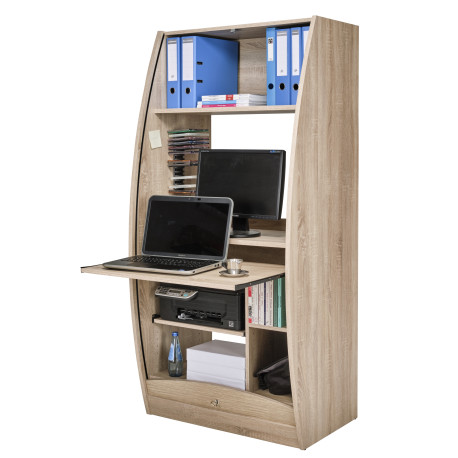 Armoire Informatique Galbée Largeur 80 cm wengé