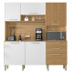 Buffet de Cuisine 6 Portes 2 Tiroirs Chêne et Blanc Largeur 180 cm