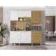 Buffet de Cuisine 6 Portes 2 Tiroirs Chêne et Blanc Largeur 180 cm