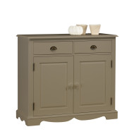 Bahut / buffet bas 2 portes 2 tiroirs style anglais blanc 40802