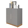 Armoire Basse 2 Portes Gris Mat 4 Niches