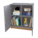 Armoire Basse 2 Portes Gris Mat 4 Niches