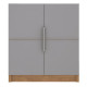 Armoire Basse 2 Portes Gris Mat 4 Niches