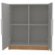 Armoire Basse 2 Portes Gris Mat 4 Niches