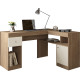 Bureau d'Angle Blanc Caisson et Rangements