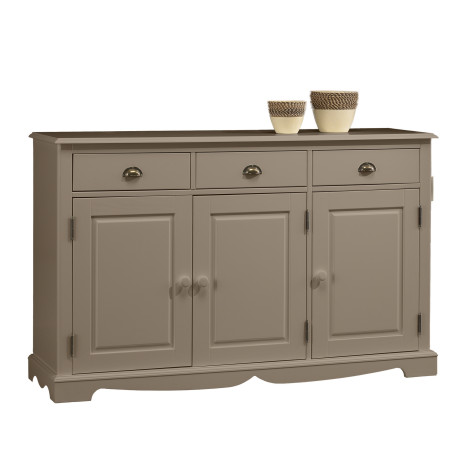 Buffet Taupe 3 Portes 3 Tiroirs