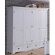 Grande armoire 4 portes 4 tiroirs style anglais blanc 40204