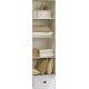 Grande armoire 4 portes 4 tiroirs style anglais blanc 40204