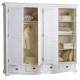 Grande armoire 4 portes 4 tiroirs style anglais blanc 40204